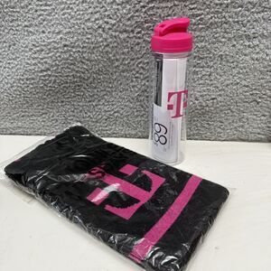 T-Mobile Tuesdays Scarf Black Water Bottle Hot Pink Logo Cell Phone Collectibles